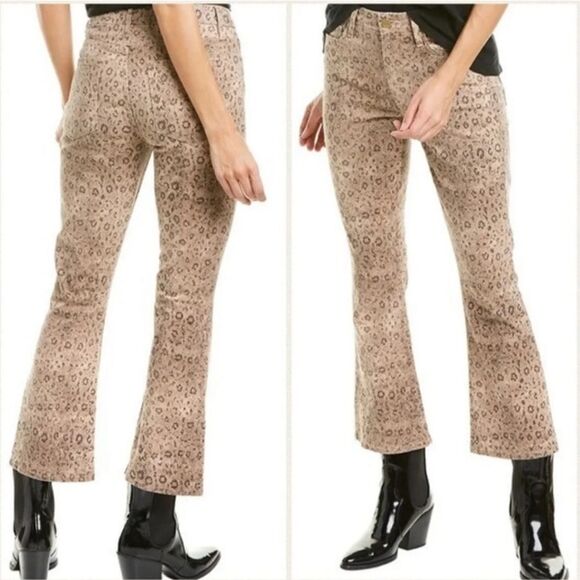 FRAME Le Crop Mini Boot Jeans – Leopard Print, Snake Print Denim, Sz 28 - Picture 7 of 8